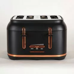 Dunelm 4 Slice Matt Black & Copper Toaster -Dunelm Garden Store 1000150237 alt03
