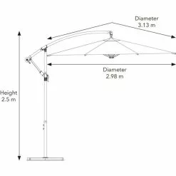 Dunelm 3m Cream Cantilever Parasol -Dunelm Garden Store 1000159358 alt09