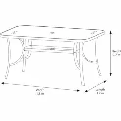 Dunelm Montreal 6 Seater Dining Set -Dunelm Garden Store 1000182833 alt08