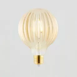 Status Bardot Ribbed Pumpkin Amber Glass Bulb -Dunelm Garden Store 1000183066 alt04