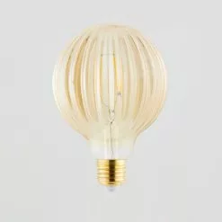 Status Bardot Ribbed Pumpkin Amber Glass Bulb -Dunelm Garden Store 1000183066 alt05