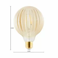 Status Bardot Ribbed Pumpkin Amber Glass Bulb -Dunelm Garden Store 1000183066 alt07