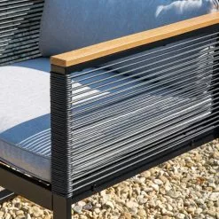 Elements 4 Seater Black Rope Conversation Set -Dunelm Garden Store 1000183772 alt04