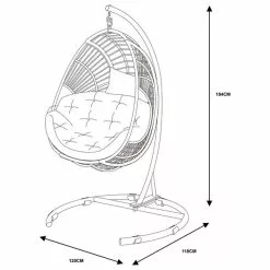 Dunelm Singapore Hanging Egg Chair -Dunelm Garden Store 1000183783 alt09