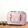 Dunelm Retro Pink 4 Slice Toaster