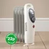 Dunelm 650W 5 Fin Oil Filled Radiator