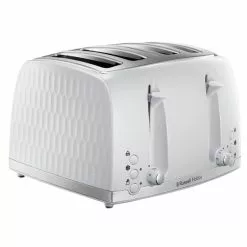 Russell Hobbs Honeycomb 4 Slice Toaster White -Dunelm Garden Store 30713878 alt03