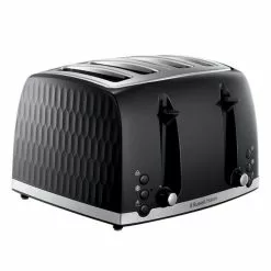 Russell Hobbs Honeycomb 4 Slice Toaster Black -Dunelm Garden Store 30713879 alt03