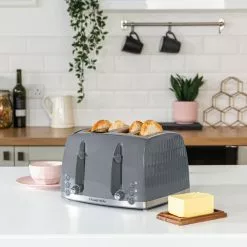 Russell Hobbs Honeycomb 4 Slice Toaster Grey 8 Russell Hobbs Honeycomb 4 Slice Toaster Grey -Dunelm Garden Store 30713880 alt02