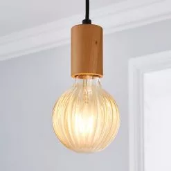 Status Bardot Ribbed Pumpkin Amber Glass Bulb