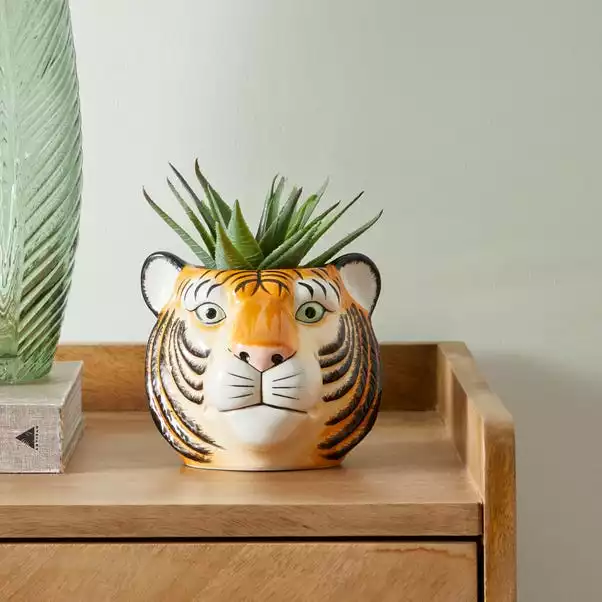 Dunelm Ceramic Tiger Head Pot 12cm 1 Dunelm Ceramic Tiger Head Pot 12cm