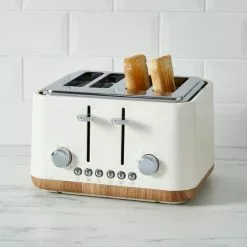 Dunelm Contemporary Cream 4 Slice Toaster