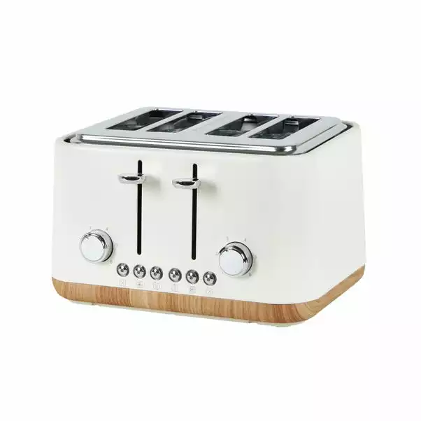Dunelm Contemporary Cream 4 Slice Toaster 3 Dunelm Contemporary Cream 4 Slice Toaster - Image 3