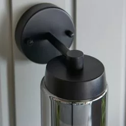 Dunelm Ellison Matt Black Smoked Glass Outdoor Wall Light -Dunelm Garden Store 30730430 alt05