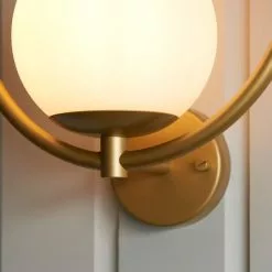 Dunelm Fort Halo Gold Frosted Glass Outdoor Wall Light -Dunelm Garden Store 30730435 alt02