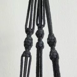 Dunelm Black Hanging Ceramic Pot With Macrame -Dunelm Garden Store 30732442 alt04