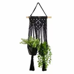 Dunelm Hanging Macrame Black Double Planter -Dunelm Garden Store 30732443 alt04