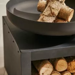 Dunelm Large Fire Pit With Log Store Black -Dunelm Garden Store 30746655 alt01