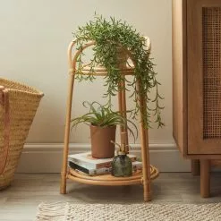Dunelm Pretty Boho Bent Cane Plant Stand