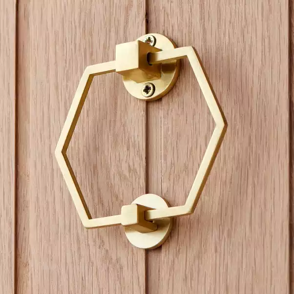 Dunelm Hexagon Brushed Gold Door Knocker 1 Dunelm Hexagon Brushed Gold Door Knocker