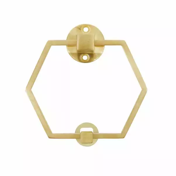 Dunelm Hexagon Brushed Gold Door Knocker 3 Dunelm Hexagon Brushed Gold Door Knocker - Image 3