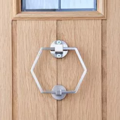 Dunelm Hexagon Brushed Chrome Door Knocker