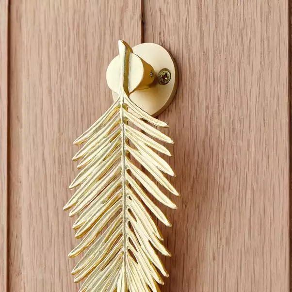 Dunelm Palm Leaf Brushed Gold Door Knocker 2 Dunelm Palm Leaf Brushed Gold Door Knocker - Image 2