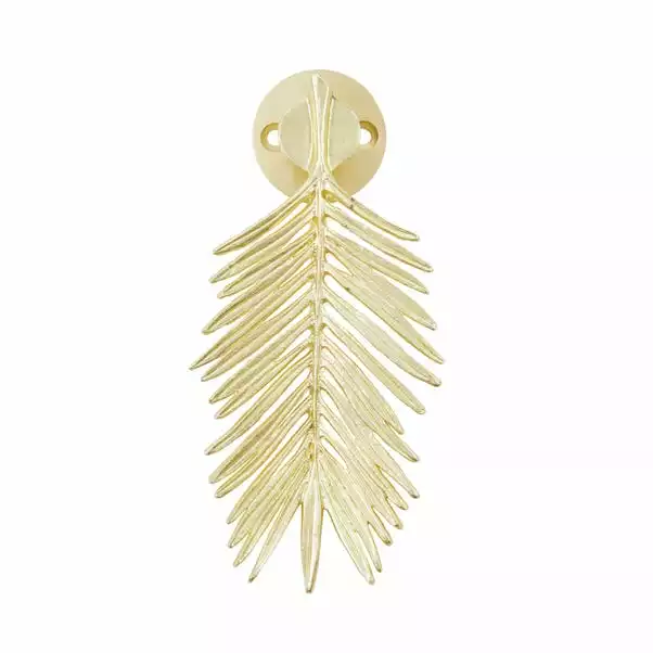 Dunelm Palm Leaf Brushed Gold Door Knocker 3 Dunelm Palm Leaf Brushed Gold Door Knocker - Image 3