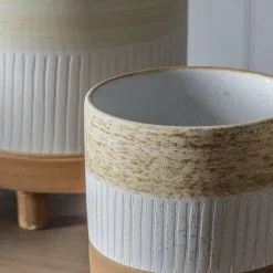 Cedar & Sage Eastling Pot White Natural Small -Dunelm Garden Store 30776624 alt02