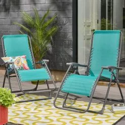 Dunelm Helsinki Lounger Teal Twin Pack