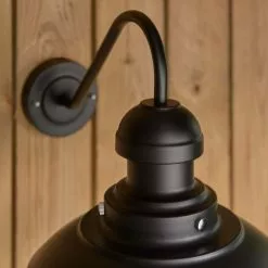 Vogue Lighting Vogue Preston Outdoor Wall Light Curved Matt Black -Dunelm Garden Store 30789761 alt03