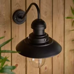 Vogue Lighting Vogue Preston Outdoor Wall Light Curved Matt Black -Dunelm Garden Store 30789761 alt04