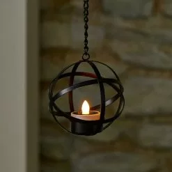 Dunelm Pack Of 4 Black LED Hanging Solar Tea Lights -Dunelm Garden Store 30792761 alt02