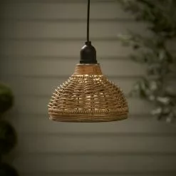 Churchgate Grey Polyrattan Pendant Light Lamp Shade Solar D15cm -Dunelm Garden Store 30792766 alt02