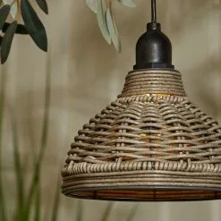 Churchgate Grey Polyrattan Pendant Light Lamp Shade Solar D15cm -Dunelm Garden Store 30792766 alt03
