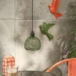 Elements Mesh Pendant Light 12x10cm Olive