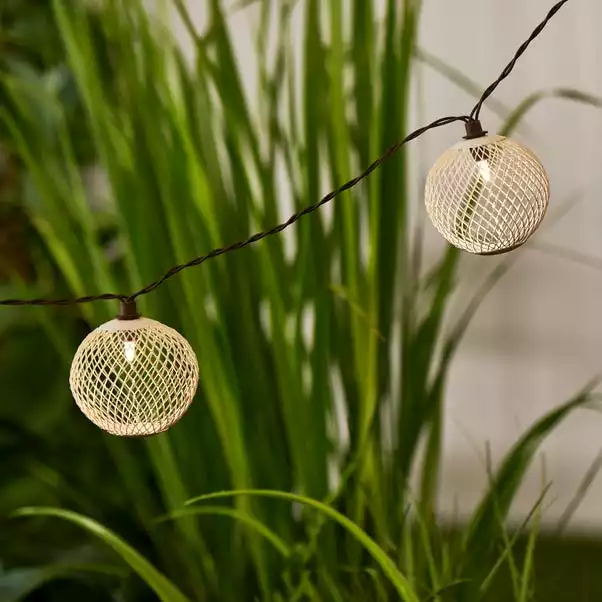 Elements Mesh Solar String Lights Ivory 1 Elements Mesh Solar String Lights Ivory