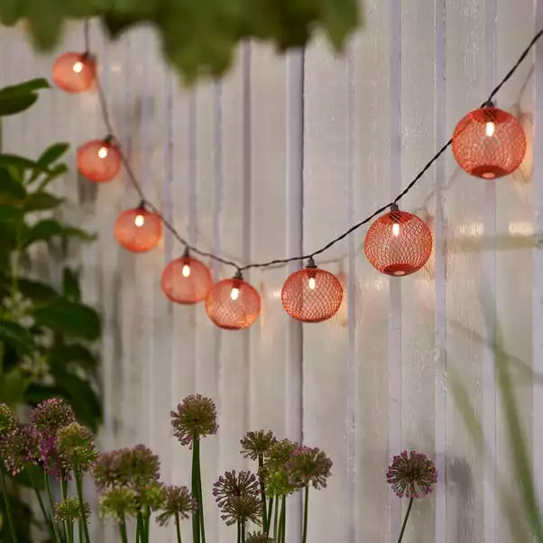 Elements Mesh Solar String Lights Orange 1 Elements Mesh Solar String Lights Orange