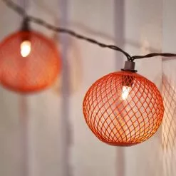 Elements Mesh Solar String Lights Orange 8 Elements Mesh Solar String Lights Orange -Dunelm Garden Store 30792772 alt04