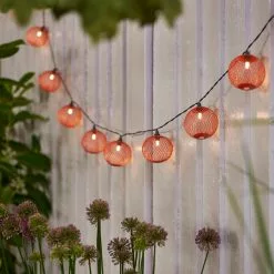 Elements Mesh Solar String Lights Orange 9 Elements Mesh Solar String Lights Orange -Dunelm Garden Store 30792772 alt05