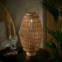 Dunelm San Marino Solar Poly Rattan Lantern Large -Dunelm Garden Store 30792775 alt01