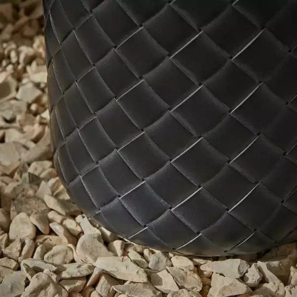 Dunelm Fibre Clay Black Chunky Weave Planter 3 Dunelm Fibre Clay Black Chunky Weave Planter - Image 3