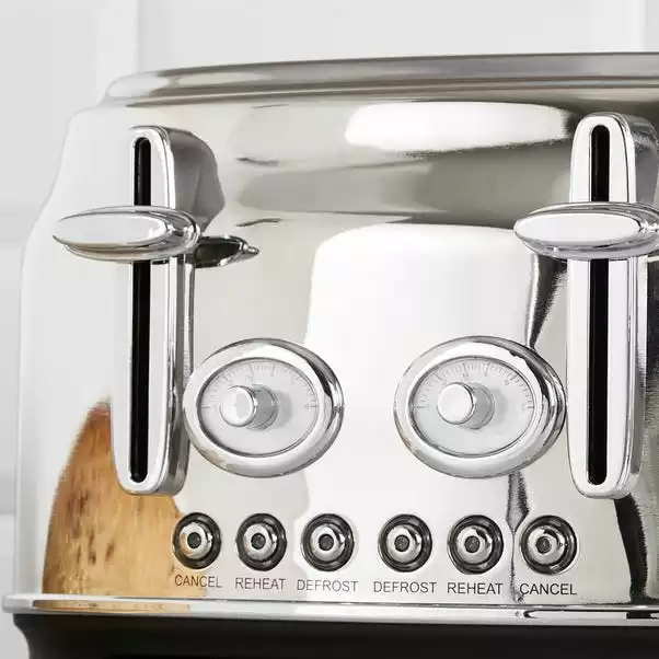 Dunelm Retro Stainless Steel 4 Slice Toaster 2 Dunelm Retro Stainless Steel 4 Slice Toaster - Image 2