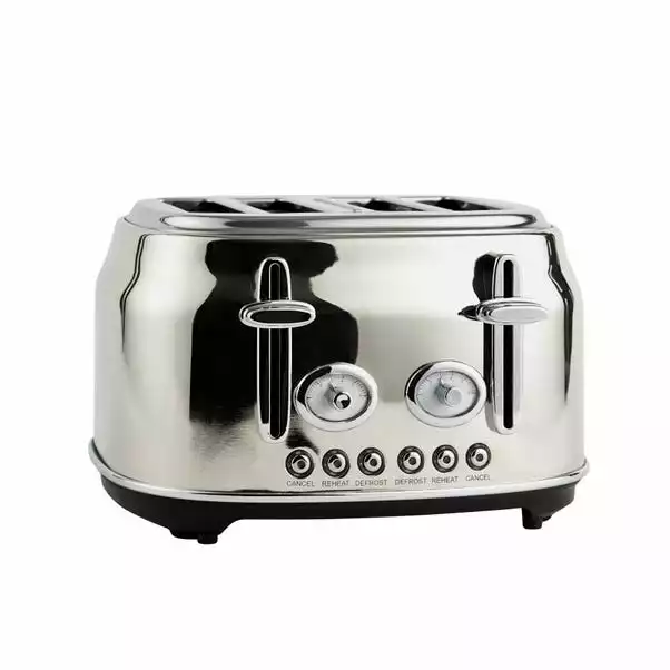 Dunelm Retro Stainless Steel 4 Slice Toaster 4 Dunelm Retro Stainless Steel 4 Slice Toaster - Image 4