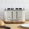 Dunelm Porary Brushed Stainless Steel 4 Slice Toaster