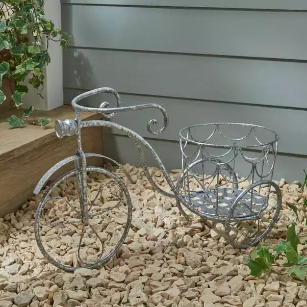 Dunelm Galvanised Metal Bike Planter 2 Dunelm Galvanised Metal Bike Planter - Image 2