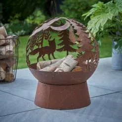 Dunelm Oxidised Woodland Globe Fire Pit -Dunelm Garden Store 30802069 alt04