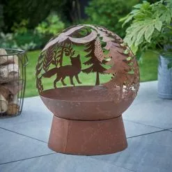 Dunelm Oxidised Woodland Globe Fire Pit -Dunelm Garden Store 30802069 alt05