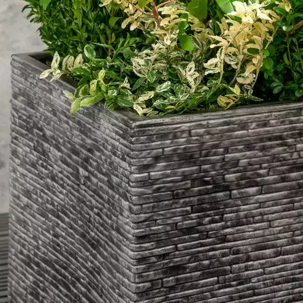 Strata Large 38cm Square Slate Planter 2 Strata Large 38cm Square Slate Planter - Image 2