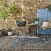 Dunelm Traditional Reversible Indoor Outdoor Blue Rug